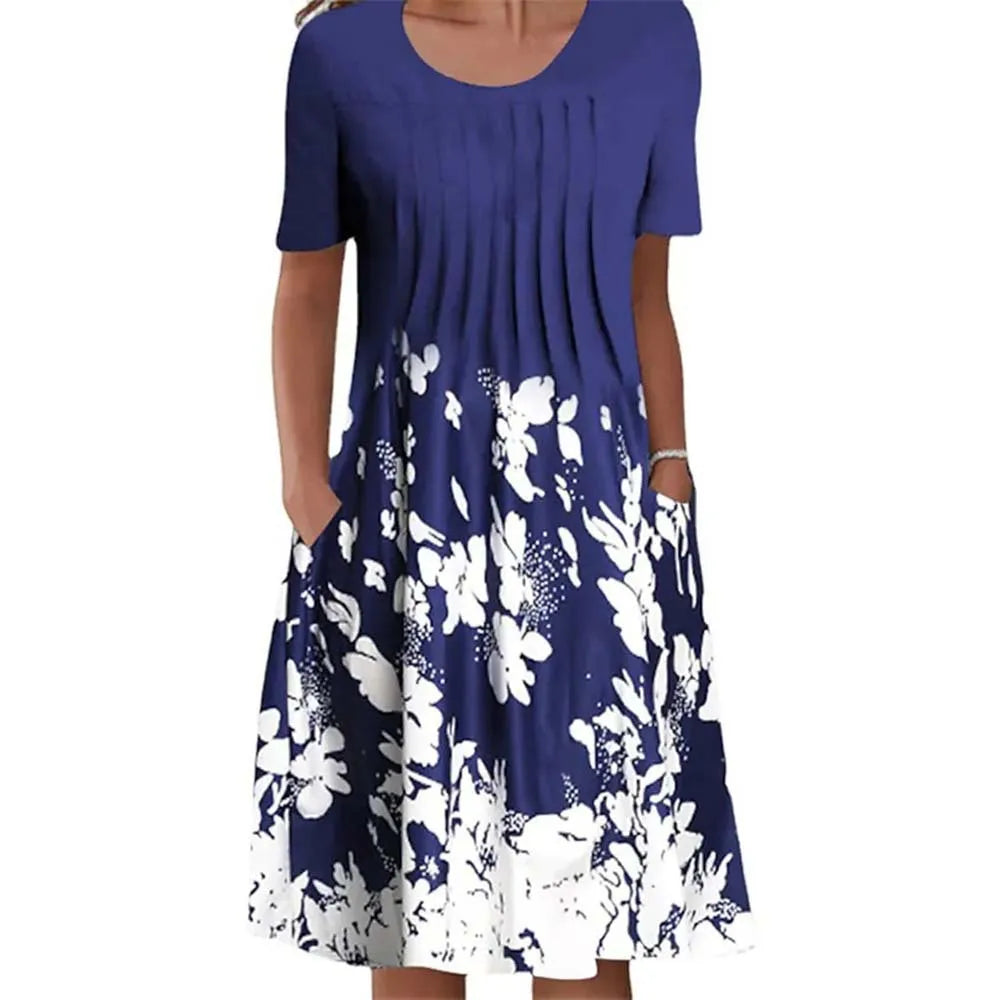 Robe Longue Femme Bohème Fleurie Volants Poches Été | MDN Store