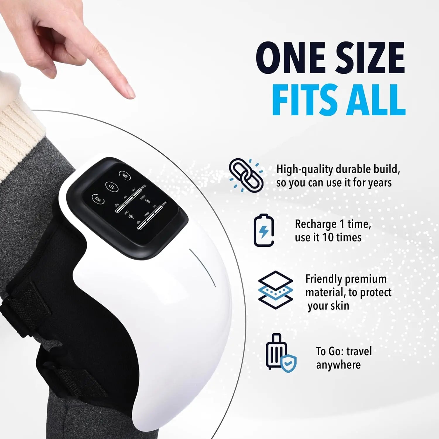 Masseur Genoux Sans Fil Infrarouge LED Thérapie Chaleur | MDN Store