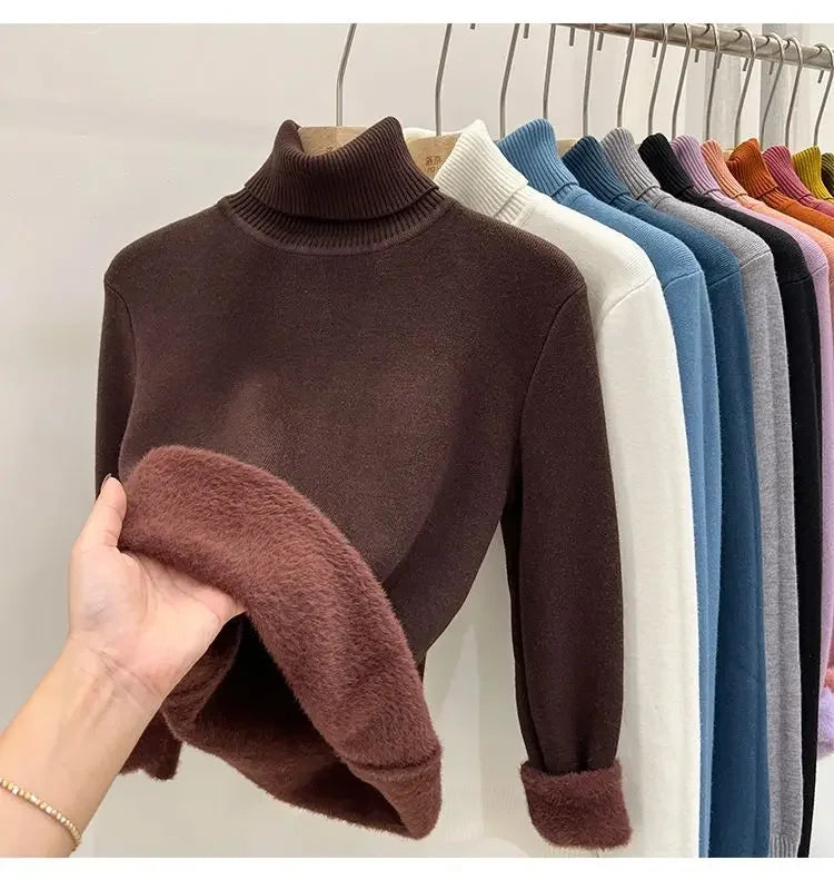 Pull Col Roule Femme Polaire Epais Manches Longues 8 Coloris | MDN Store