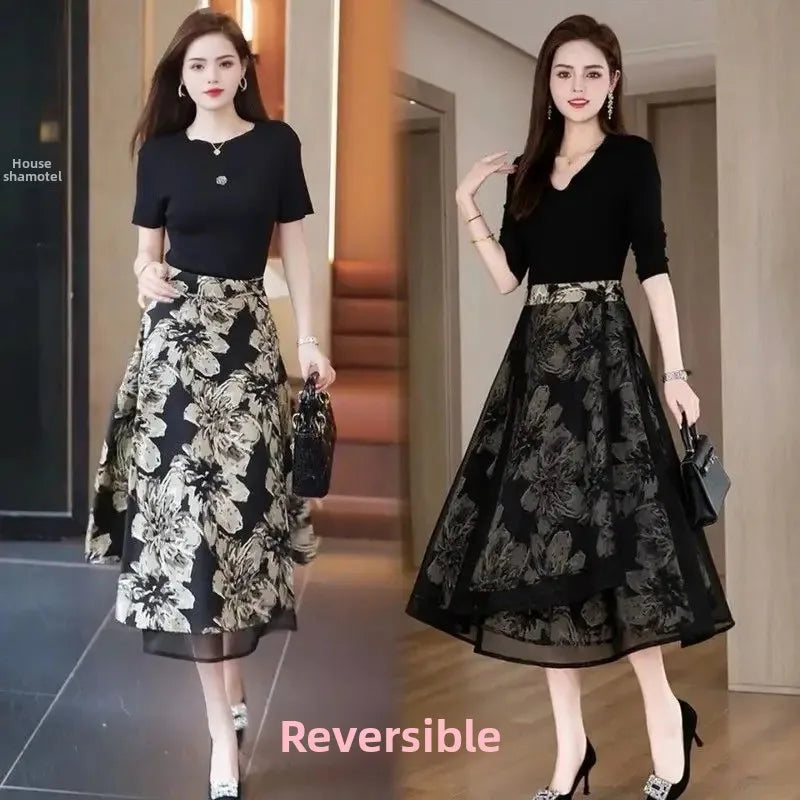 Jupe Courte Femme Fleurie Réversible Taille Haute A-Line Été | MDN Store