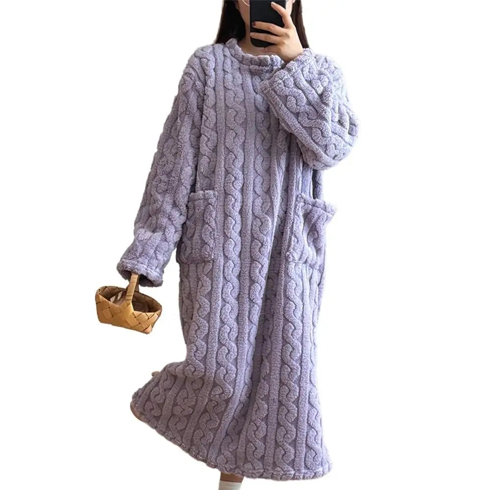Chemise Nuit Flanelle Poches Hiver | MDN Store