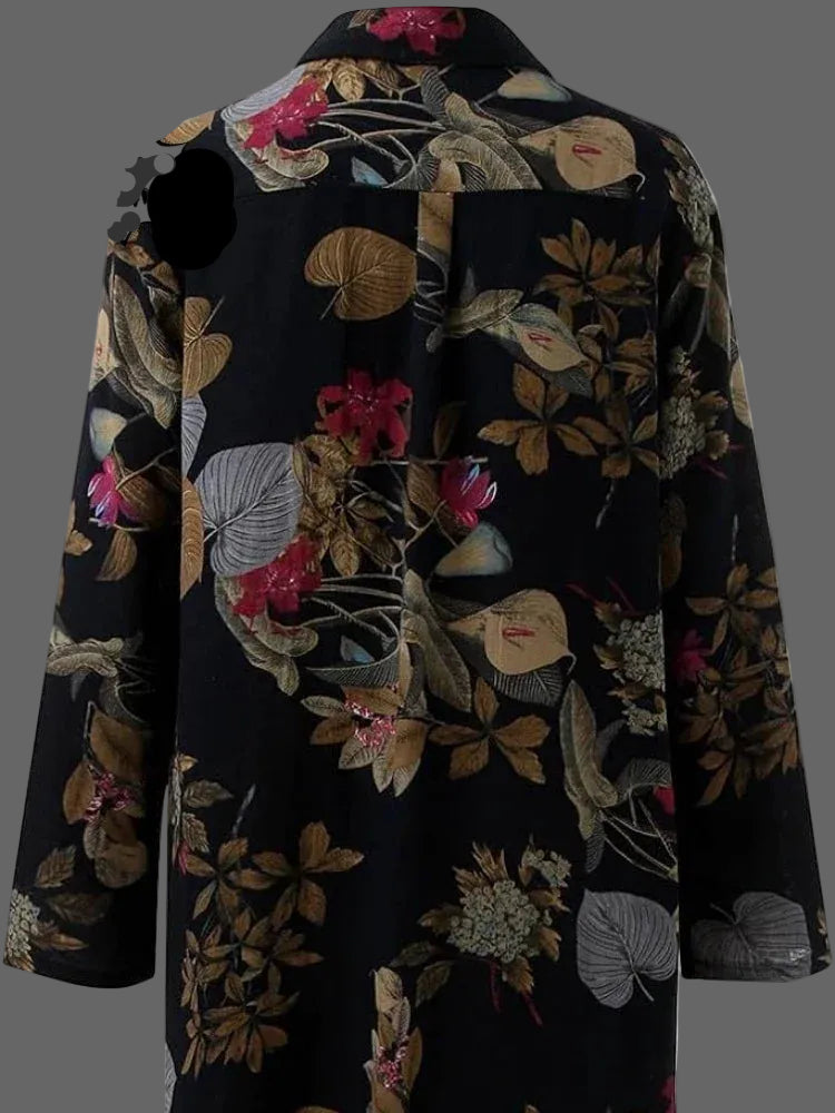 Robe Longue Imprimee Col Chemise Boutonnee Élégante | MDN Store