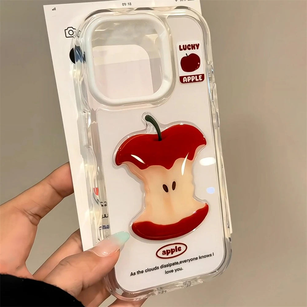 Coque iPhone Pomme Sticker Kawaii - 16 15 14 Pro Max Antichoc | MDN Store