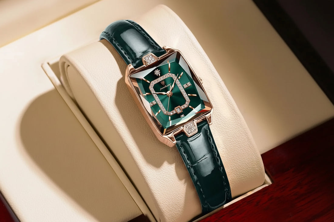 Montre Femme Rectangle Cuir POEDAGAR Étanche | MDN Store