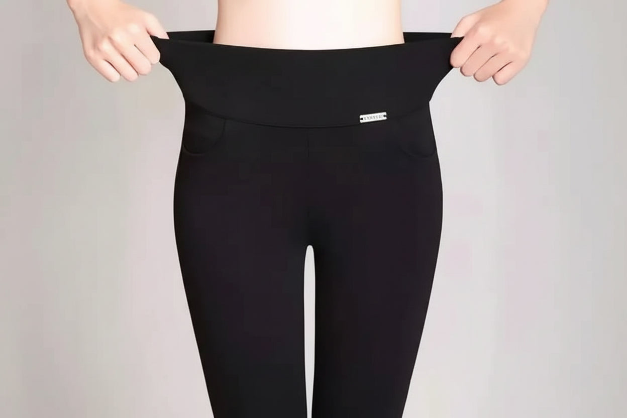 Pantalon Jambes Larges Taille Haute Noir | MDN Store