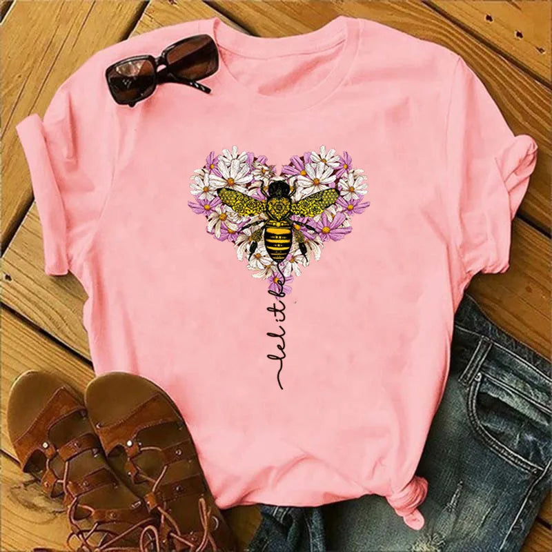 T-Chemise Coton Abeille Fleurs Oversize Femme | MDN Store