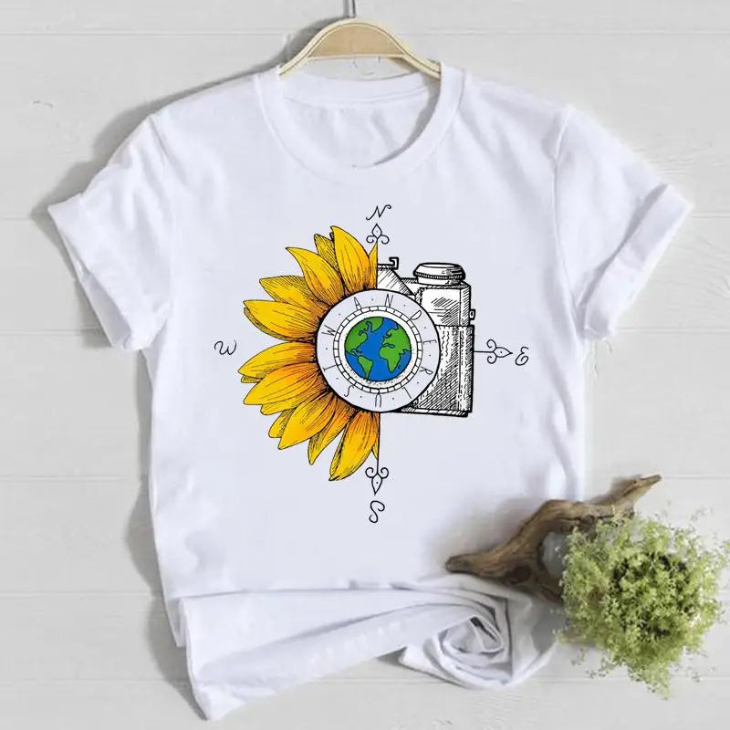 T-shirt Fleurs Printemps Graphique Femme | MDN