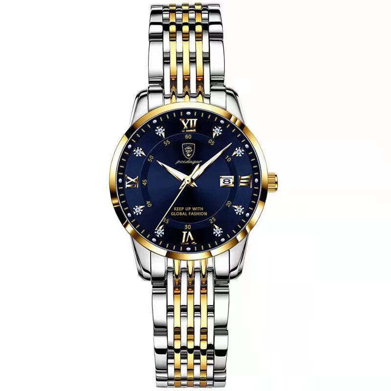 Montre Quartz Femme Acier Inoxydable Lumineuse Date Etanche Fashion | MDN Store 25