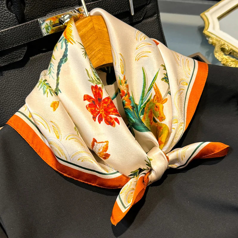 Foulard Carré Soie Naturelle 100% 53cm Femme | MDN Store