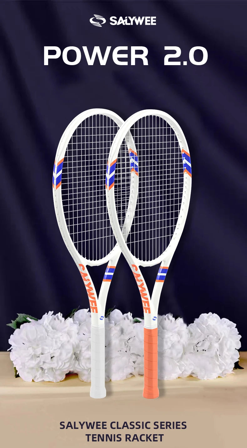 Raquette de Tennis Fibre de Carbone POWER2.0 — Étiquette Tactile 3D, Professionnelle | MDN Store 25