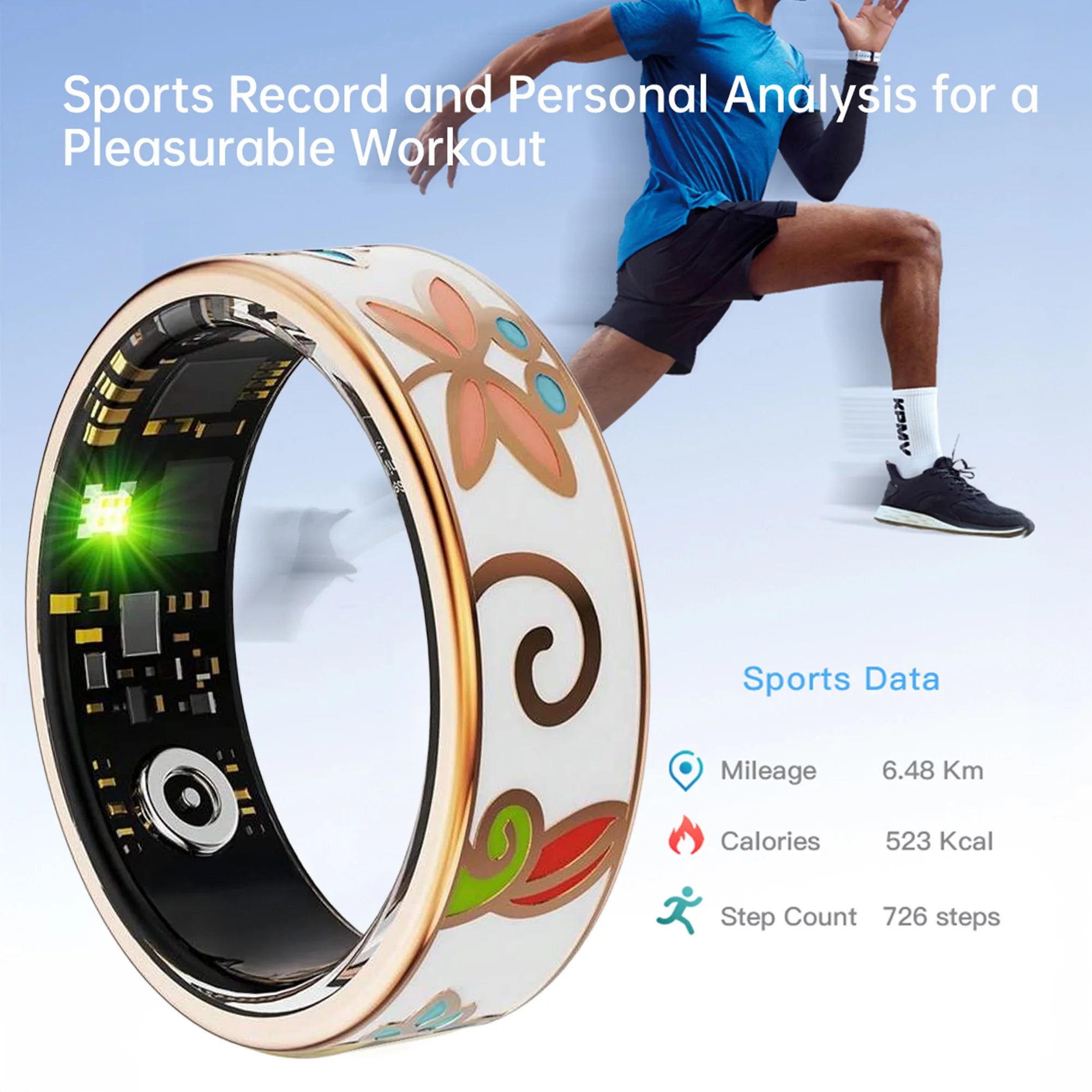 Bague Connectée Émail Coloré Santé Sommeil Sport Femme | MDN Store