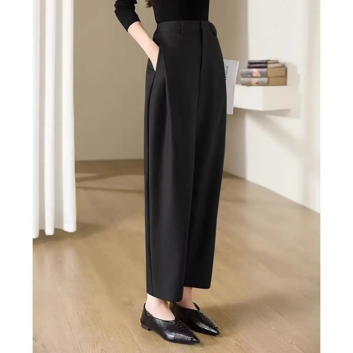 Pantalon Femme Cocon Tailleur 7/8 - Harlem Slim Printemps Mode Bureau Élégant | MDN