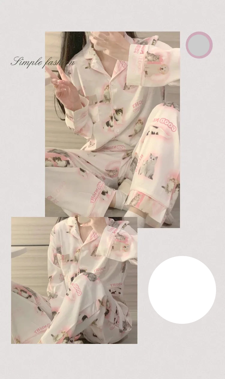 Pyjama Soie Glacée Chat Été | MDN Store