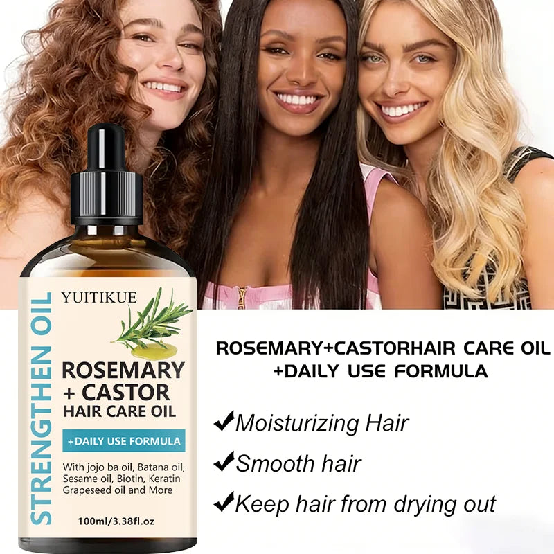 Huile Capillaire Romarin Ricin Jojoba Biotine Keratine Croissance Cheveux 100ml | MDN Store 25