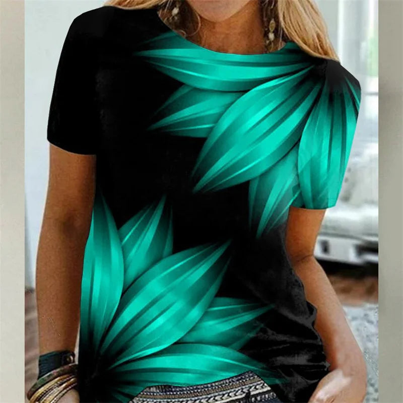 T-Chemise Fleurs Colorées 3D Oversize Femme | MDN Store