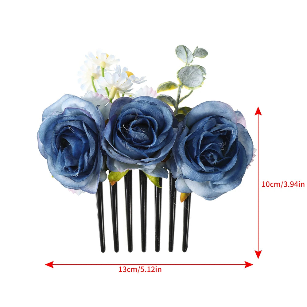 Pince Cheveux Double Rose Flanelle Boho - Barrette Fourche Élégante | MDN Store
