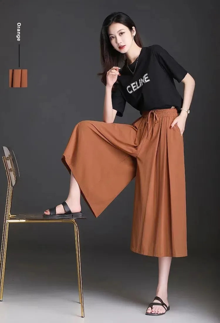 Jupe-Culotte Large Soie Glacée Femme | MDN Store