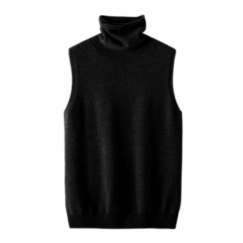 Gilet Laine Merinos 100% Femme Col Roule Sans Manches | - MDN Store 25