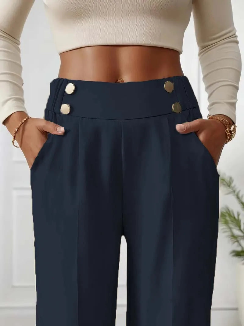 Pantalon Large Femme Fluide Minimaliste Kaki | MDN Store
