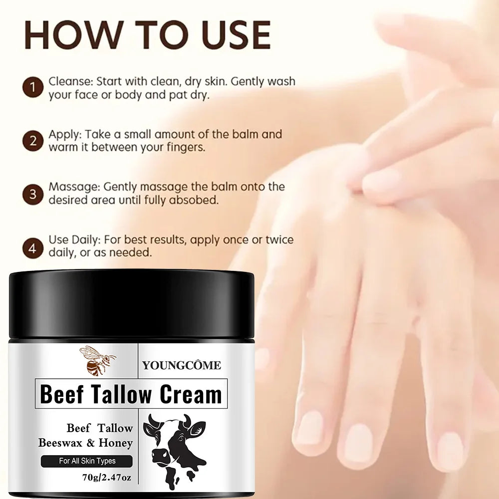 Crème Visage Suif de Bœuf Miel Hydratation Éclaircissant Anti-Rougeurs | MDN Store