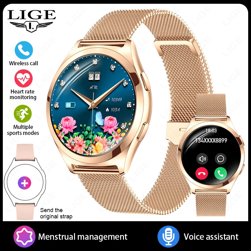 Montre Connectée Femme Luxe 1.27" Boussole IP68 | MDN Store