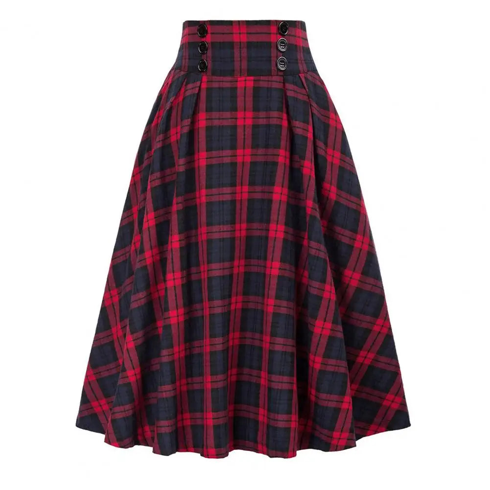 Jupe Femme Carreaux Taille Haute Rétro | MDN Store