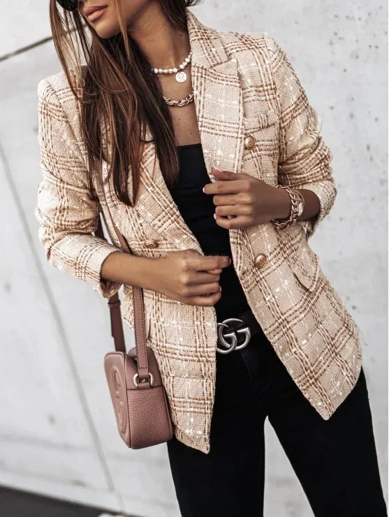 Veste Blazer Imprimée Double Bouton | MDN Store