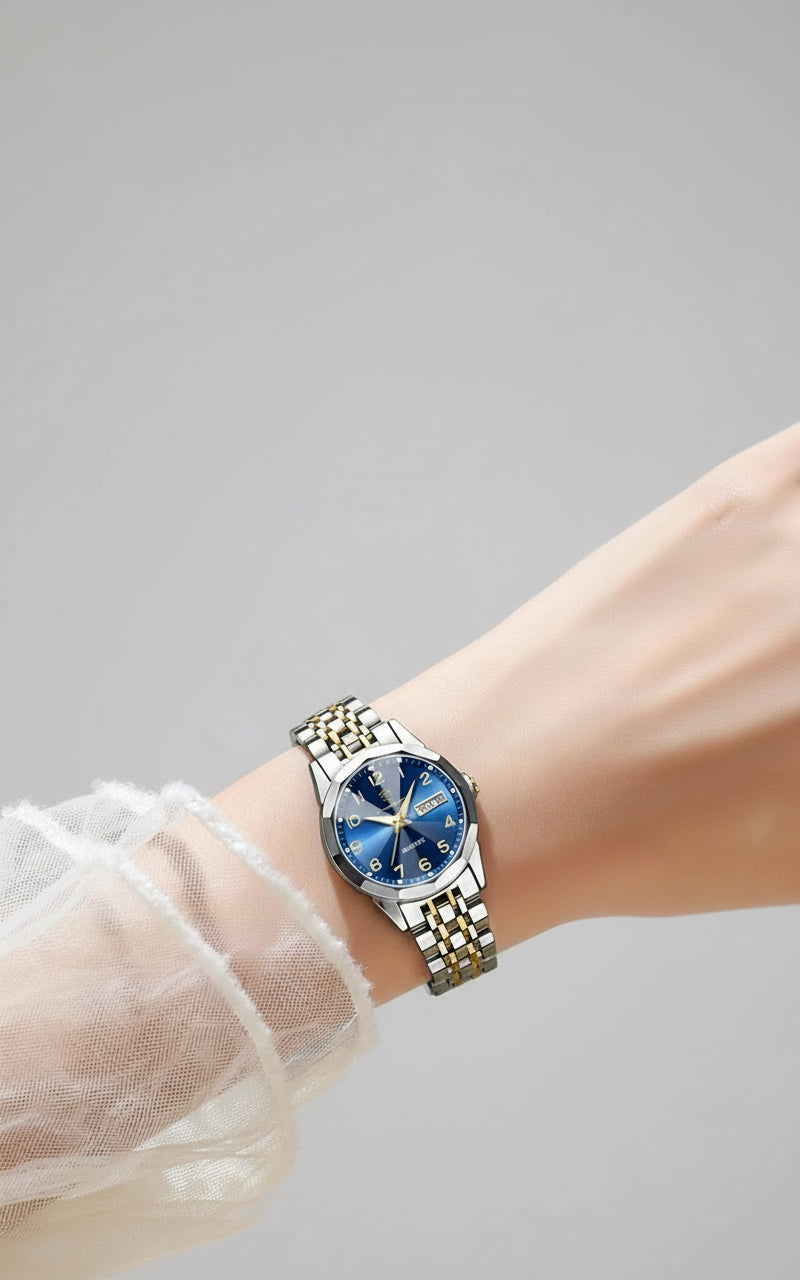 Montre Femme POEDAGAR Acier Inoxydable - Étanche Lumineuse Date Semaine Quartz | MDN