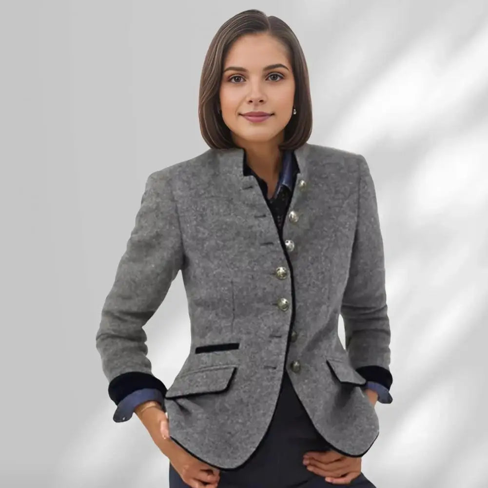 Manteau Laine Bicolore Col Montant | MDN