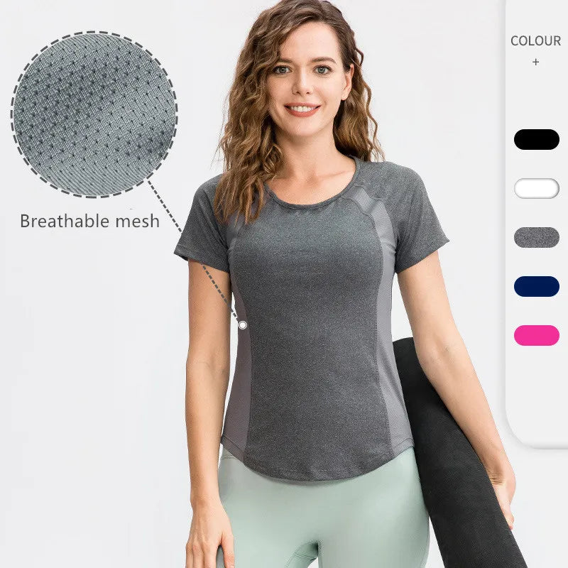 T-Chemise Sport Femme Moulant Yoga - Top Fitness Manches Courtes | MDN Store