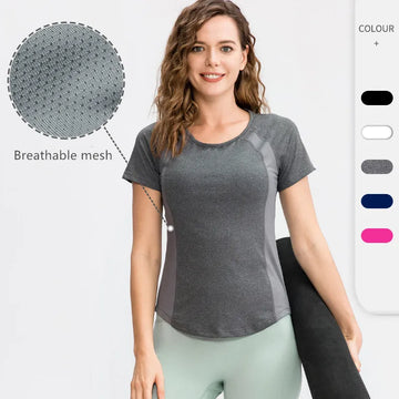 T-Chemise Sport Femme Moulant Yoga - Top Fitness Manches Courtes | MDN Store