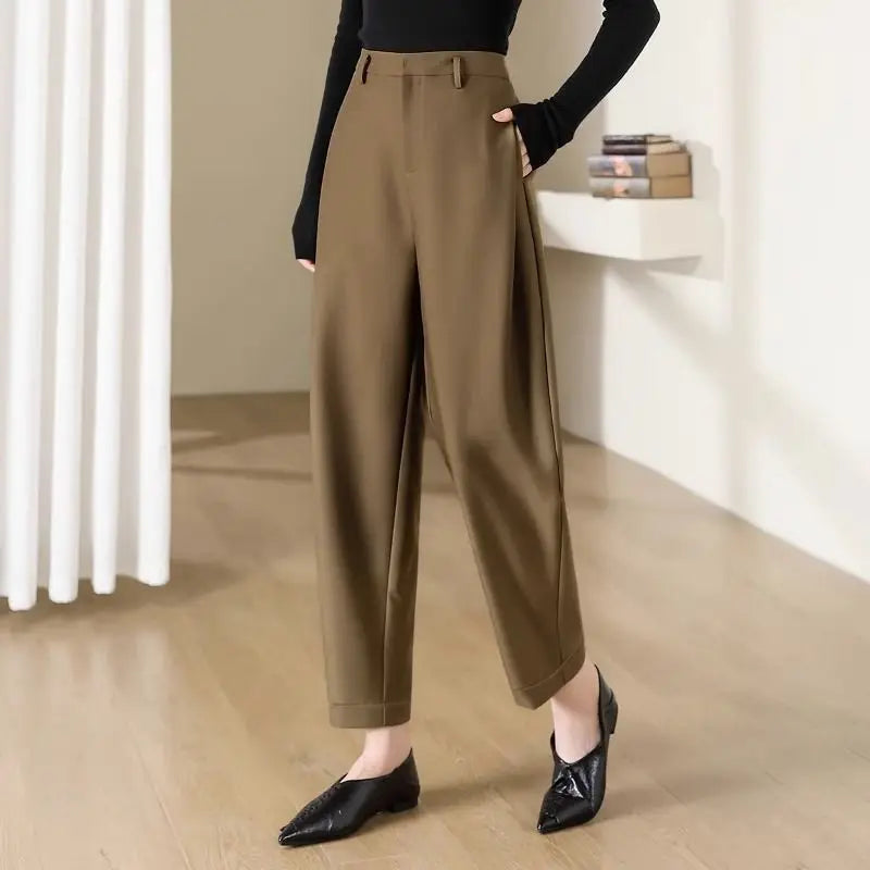 Pantalon Femme Cocon Tailleur 7/8 - Harlem Slim Printemps Mode Bureau Élégant | MDN Store