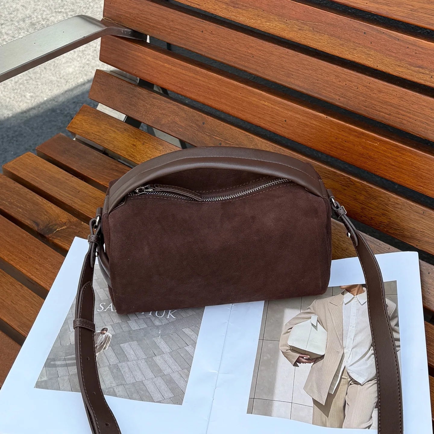 Sac Bandoulière Cylindrique Femme Cuir Véritable MDN - Luxe Designer