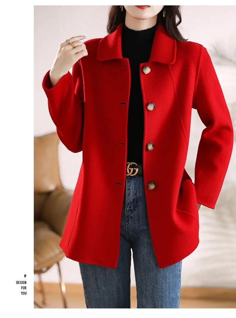 Veste Laine Femme Automne Hiver Slim Élégante | MDN Store