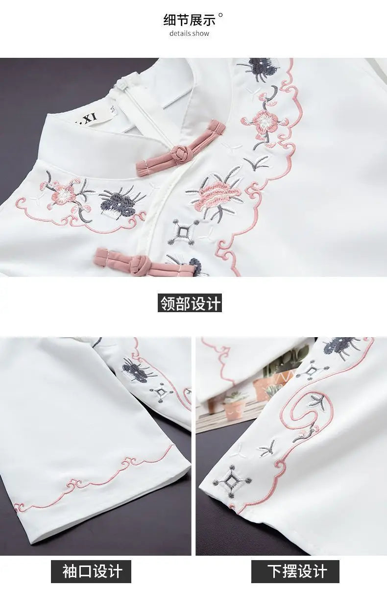 Ensemble Hanfu Chinois Brodé Papillon 2 Pièces | MDN Store