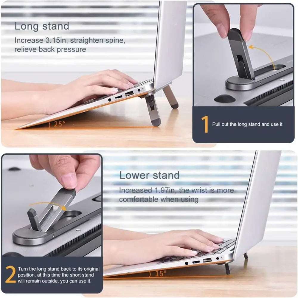 Support Invisible Laptop Rehausseur Pliable Ergonomique | MDN