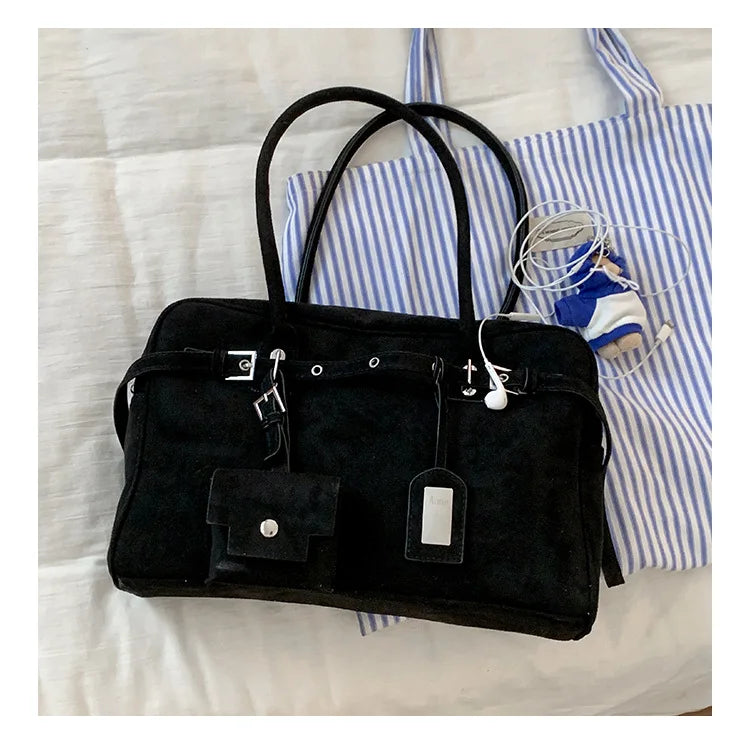 Sac Tote Femme Grande Capacité Cuir Suédé MDN - Vintage Élégant Bureau