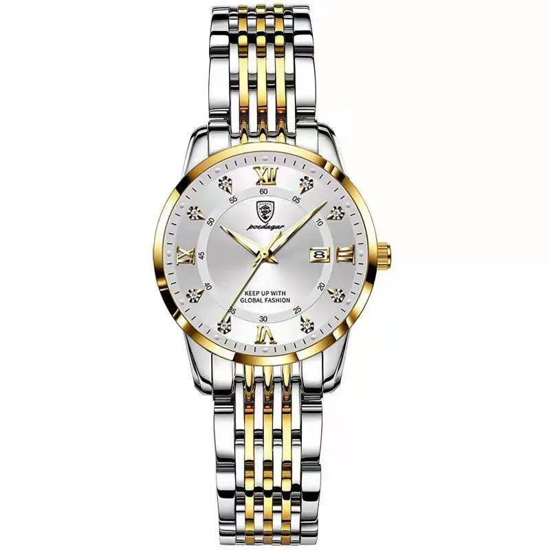 Montre Quartz Femme Luxe Acier Inoxydable Chiffres Romains Lumineuse | MDN Store 25