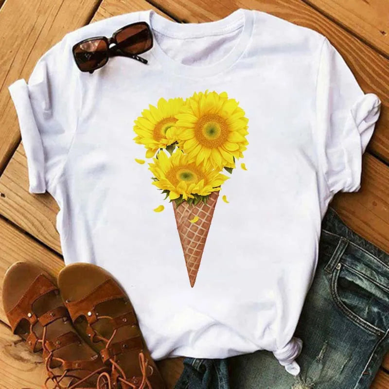 T-shirt Coton Tournesol Papillon Oversize | MDN