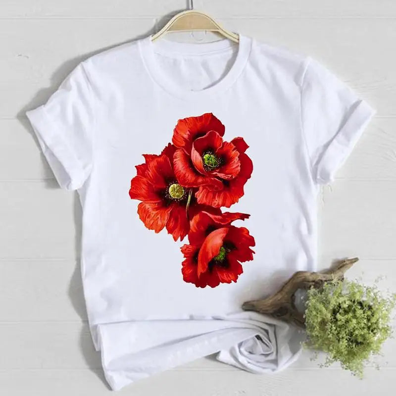 T-shirt Fleurs Printemps Graphique Femme | MDN