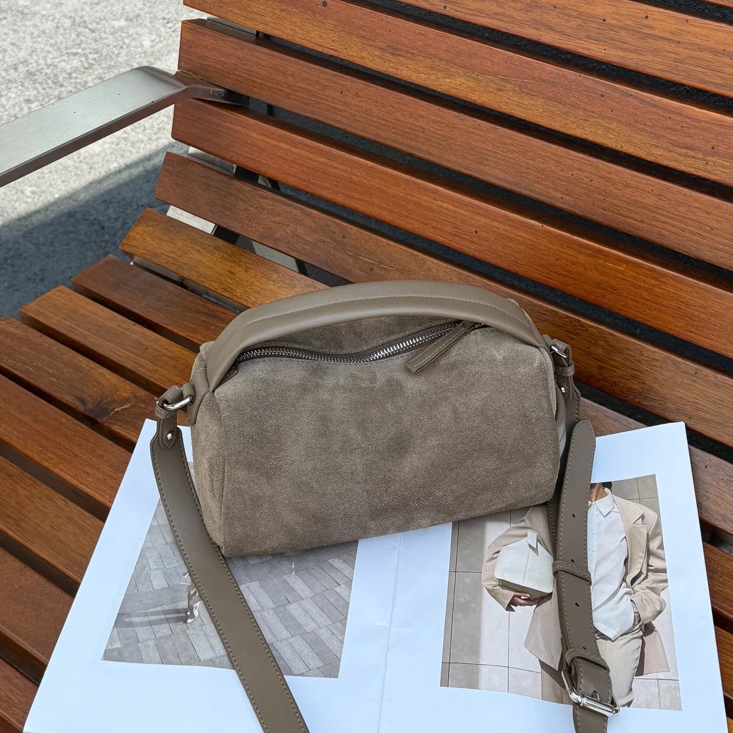 Sac Bandoulière Cylindrique Femme Cuir Véritable MDN - Luxe Designer