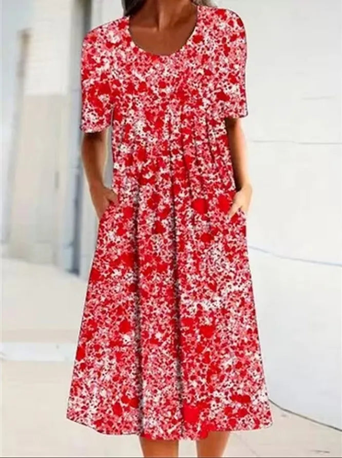 Robe Longue Femme Bohème Fleurie Volants Poches Été | MDN Store