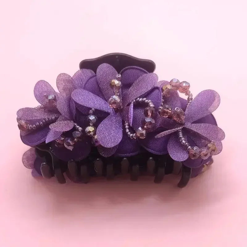 Pince à Cheveux Crabe Fleurie - Accessoire Cheveux Élégant et Pratique | MDN Store