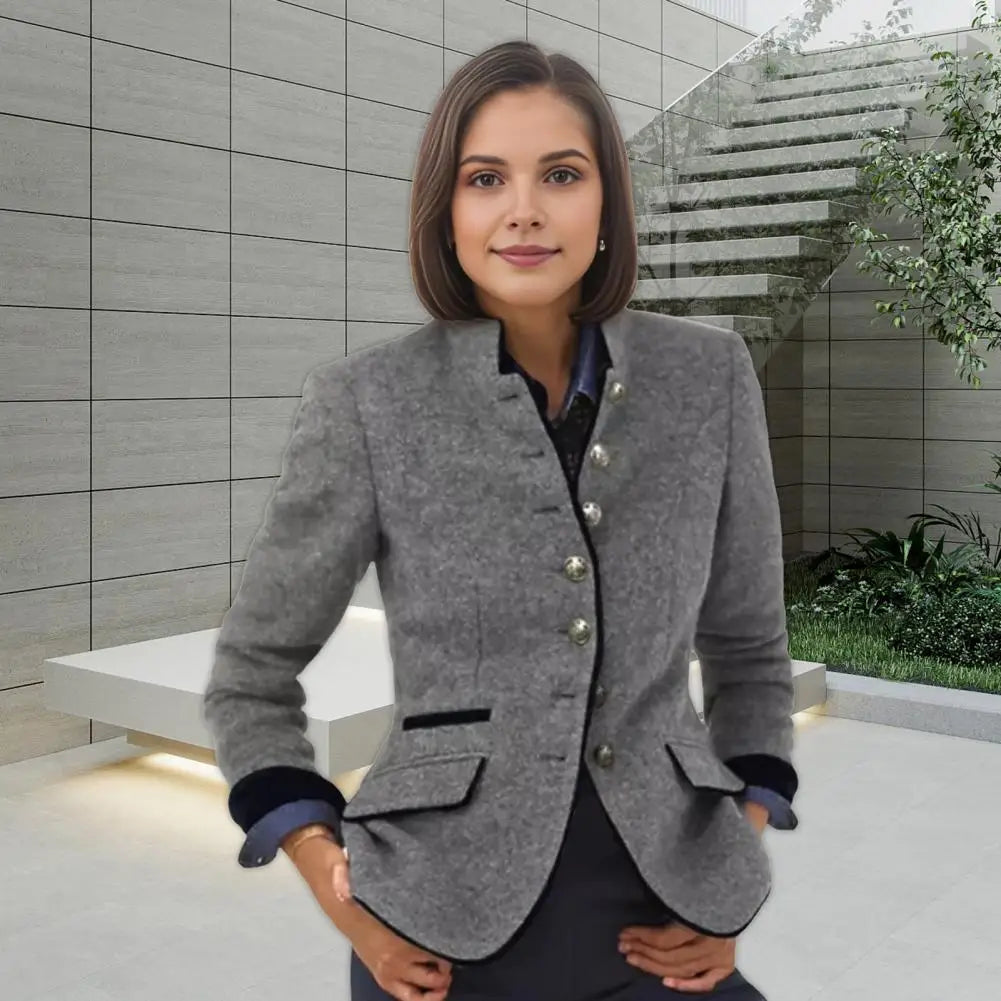 Manteau Laine Bicolore Col Montant | MDN Store