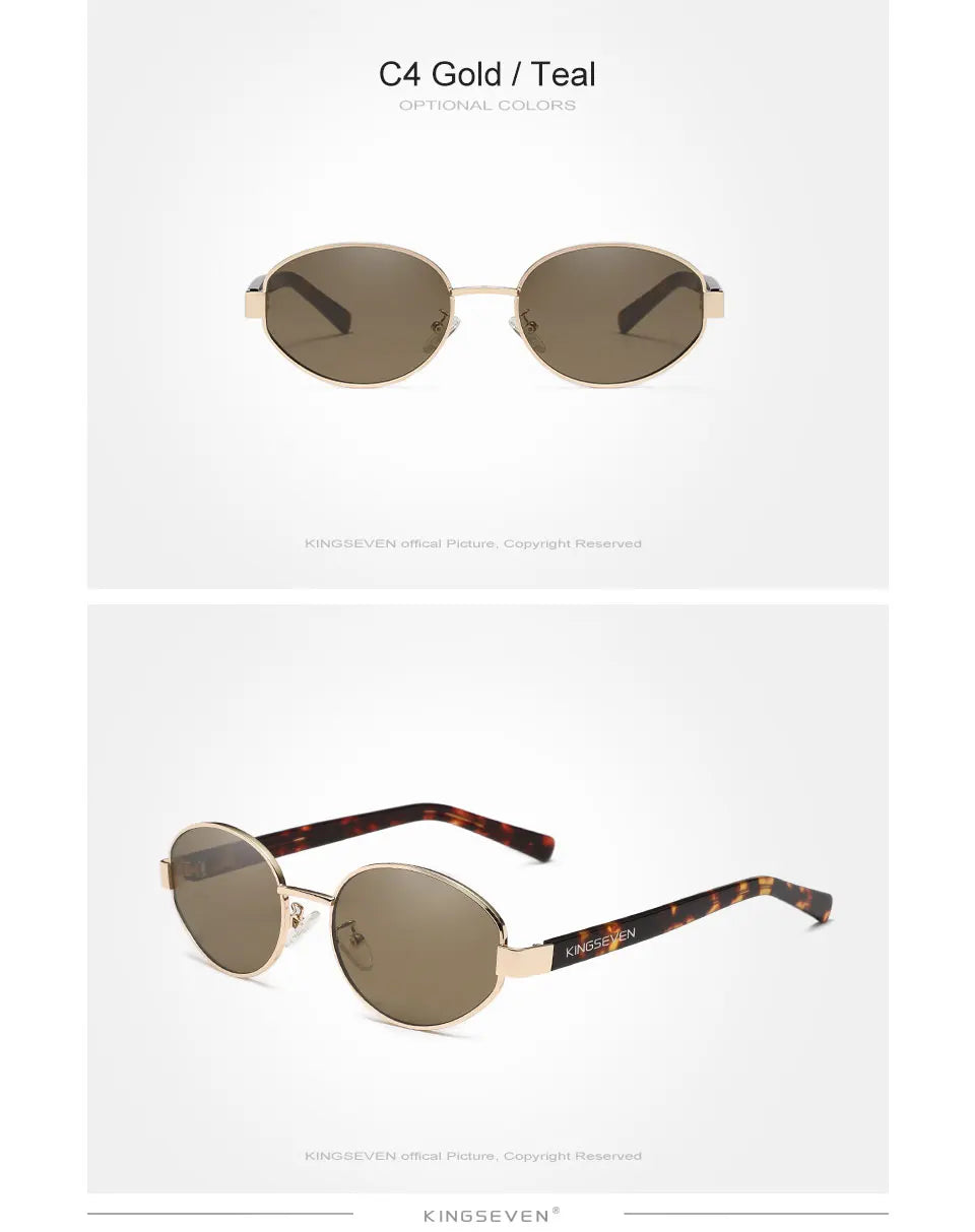 KINGSEVEN Lunettes de Soleil Rétro Ovale Polarisées UV400 Femme Luxe | MDN Store 25