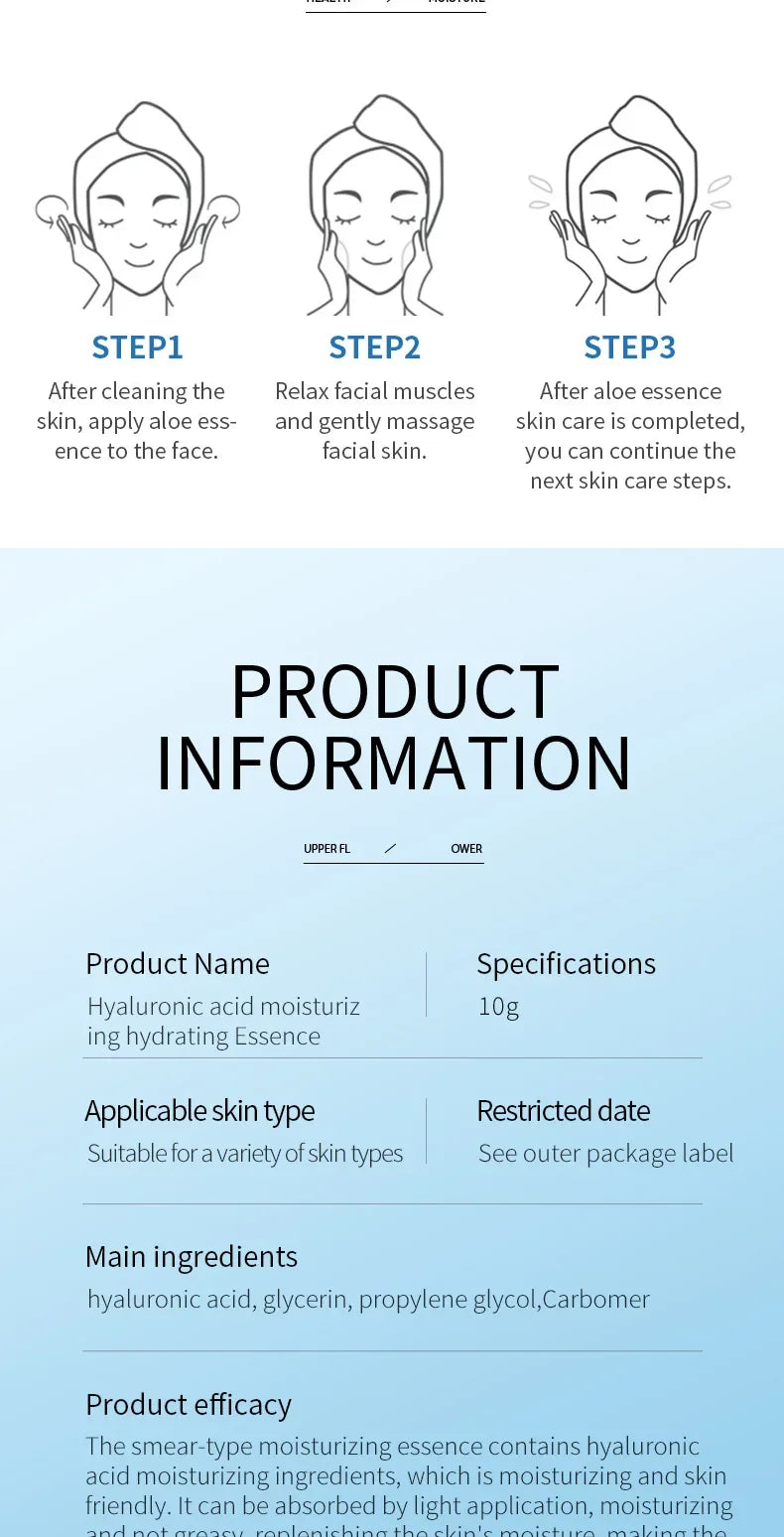 Sérum Visage Acide Hyaluronique Essence Aqua Anti-Rides | MDN