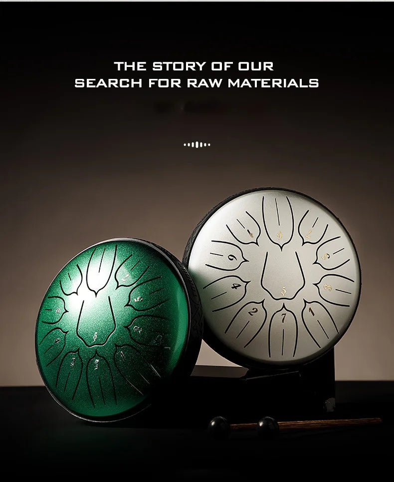 Tambour Langue Acier HLURU 6 Pouces 11 Notes - Instrument Méditation Yoga | MDN