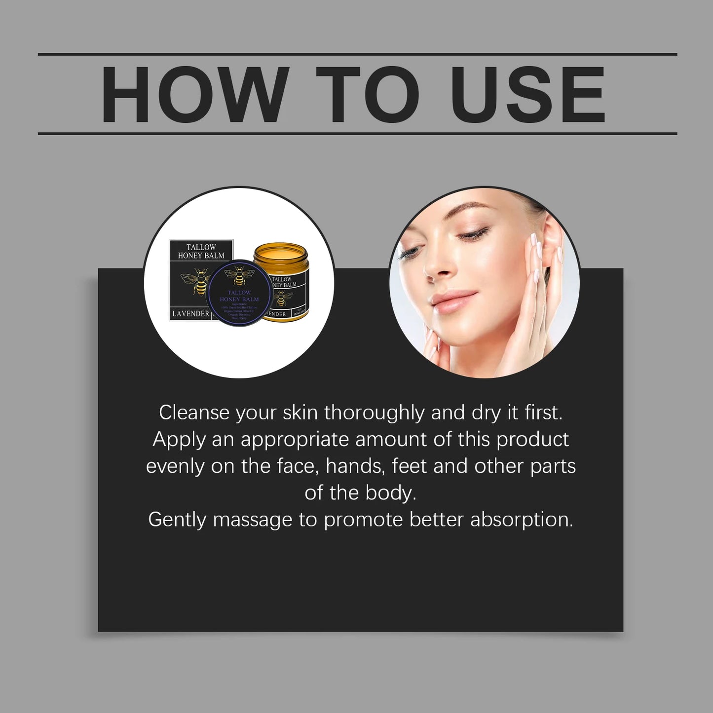 Crème Suif de Bœuf Miel Fouetté Visage Corps Hydratant Absorption Rapide 100g | MDN