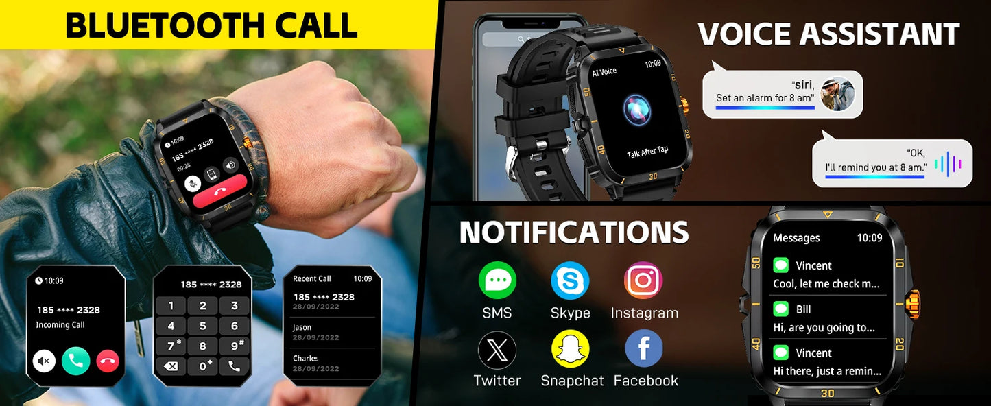 Montre Connectée Sport 1.96" Appels Bluetooth Étanche | MDN