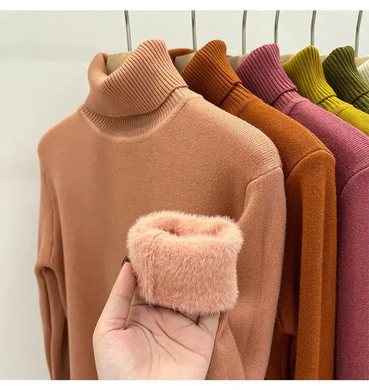 Pull Col Roule Femme Polaire Epais Manches Longues 8 Coloris | MDN Store